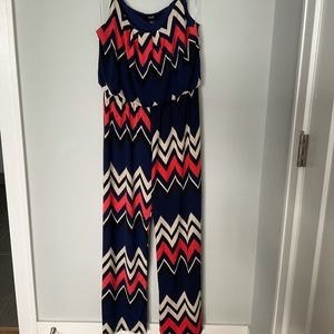 Casual Jumpsuit Navy Coral Black Cream L